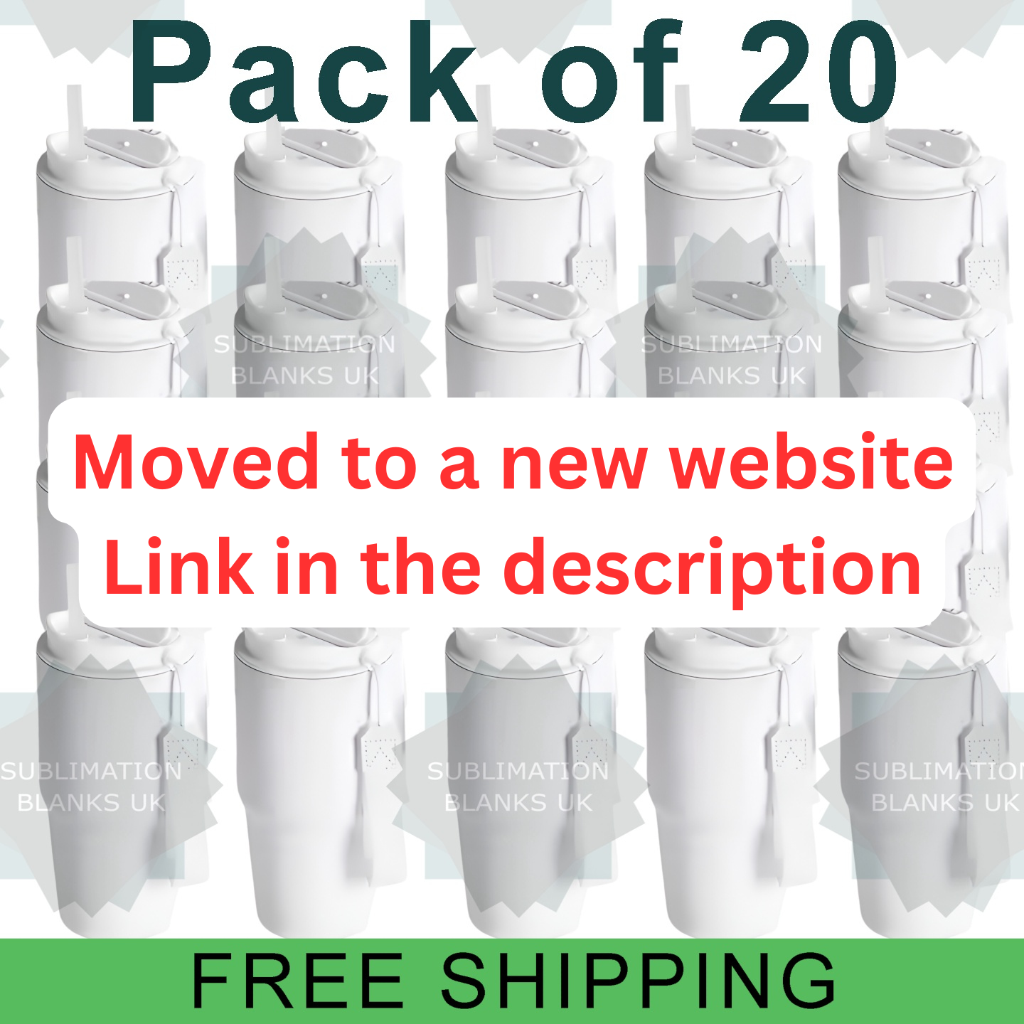 Pack of 20 - 20oz sublimation travel mugs