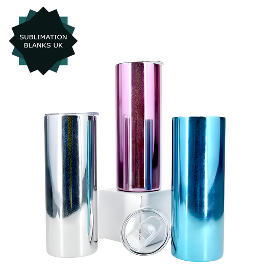 CLEARANCE 20oz mirror-effect sublimation tumblers - holographic shimmer finish