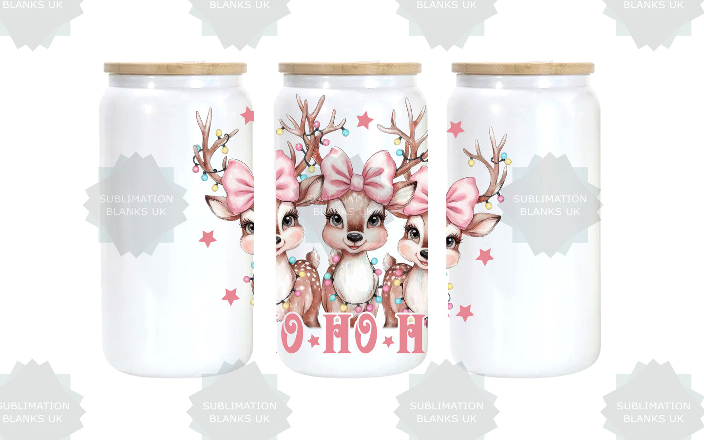 CLEARANCE 16oz Sublimation White Shimmer Glass Can