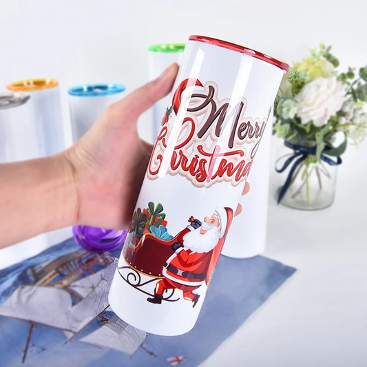 Flat bottom 20oz sublimation tumbler with rubber pad