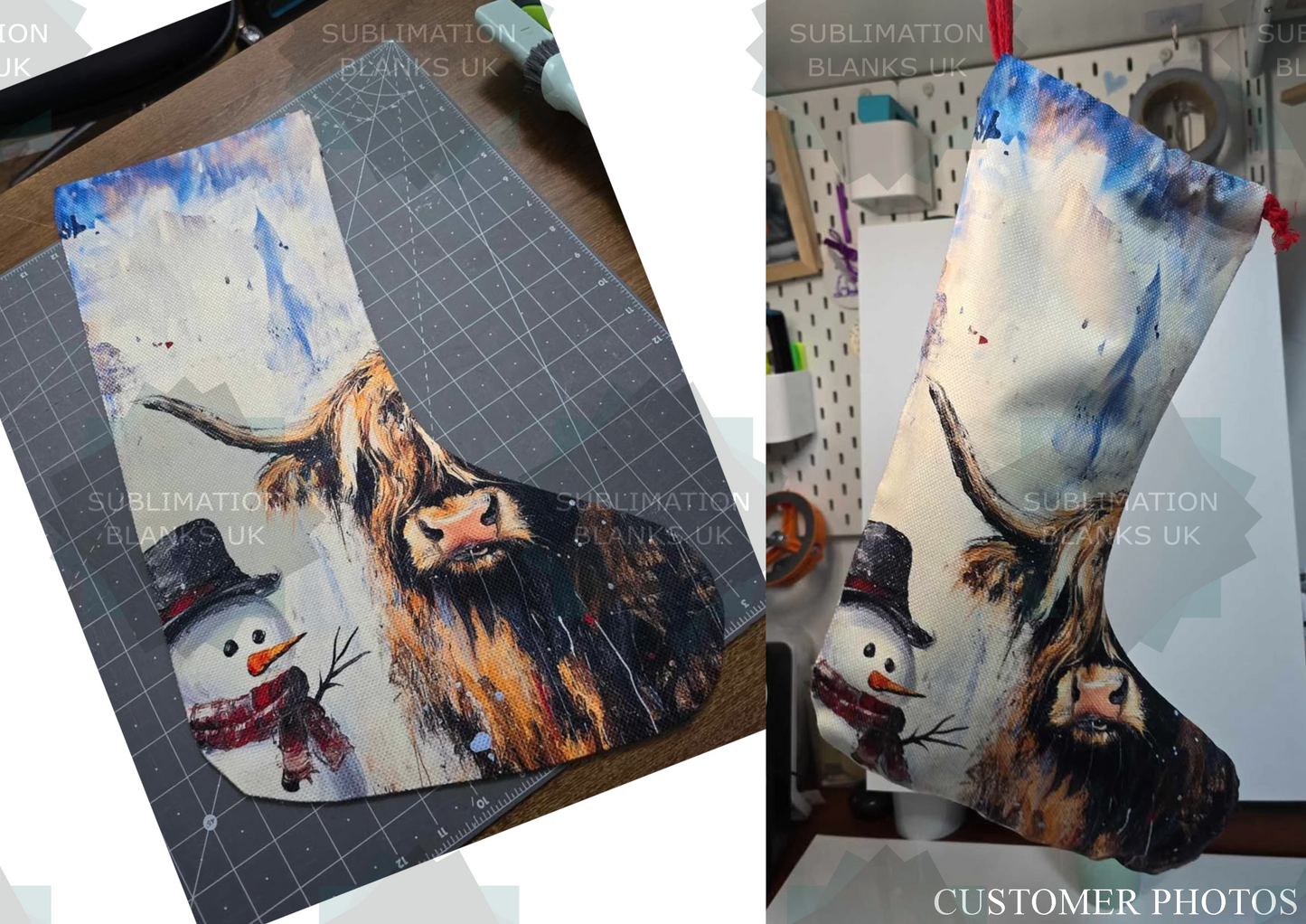 Pack of 10 Linen Sublimation Stocking