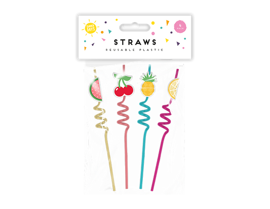 Clearance 11x 4-pack Reusable Plastic Straws