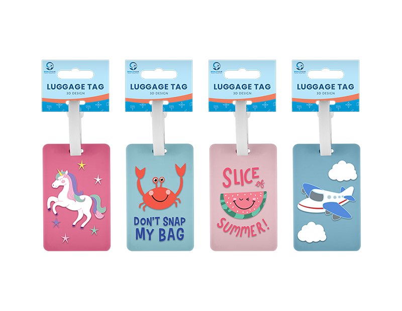 Clearance 4x 3D Kids PVC Luggage Tag