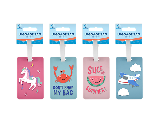 Clearance 4x 3D Kids PVC Luggage Tag