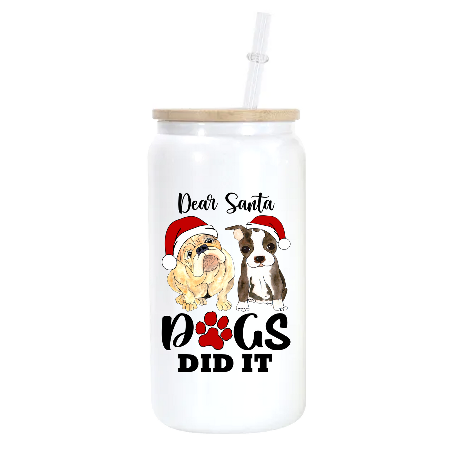 CLEARANCE 16oz Sublimation White Shimmer Glass Can