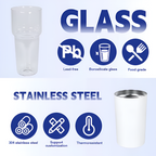 CLEARANCE 2in1 sublimation tumbler with a glass