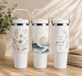 30oz Sublimation Tumbler with swing handle and flip straw 