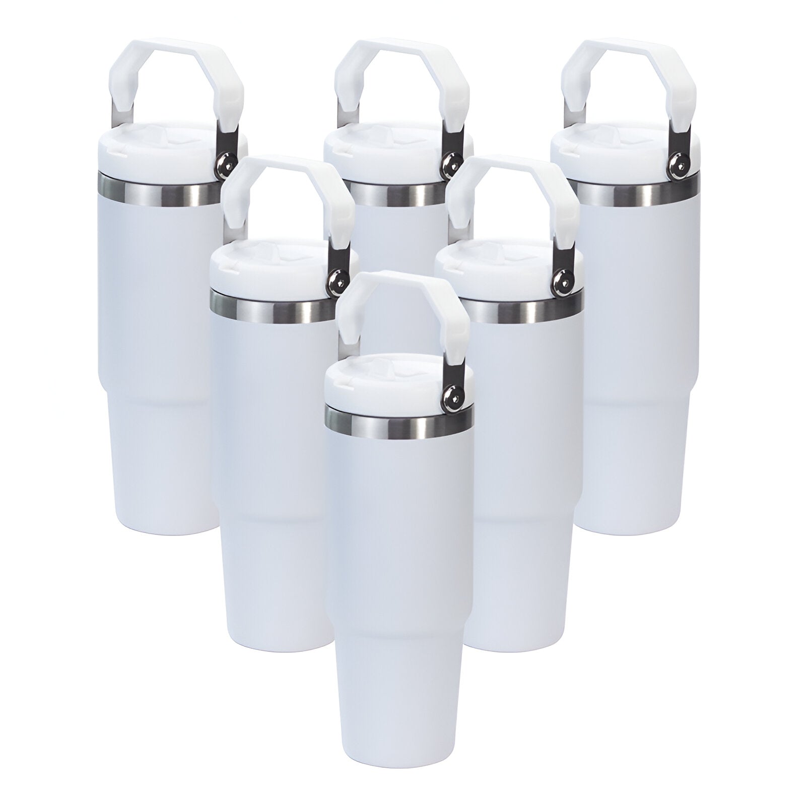 30oz leakproof sublimation tumbler, flip straw, swing handle