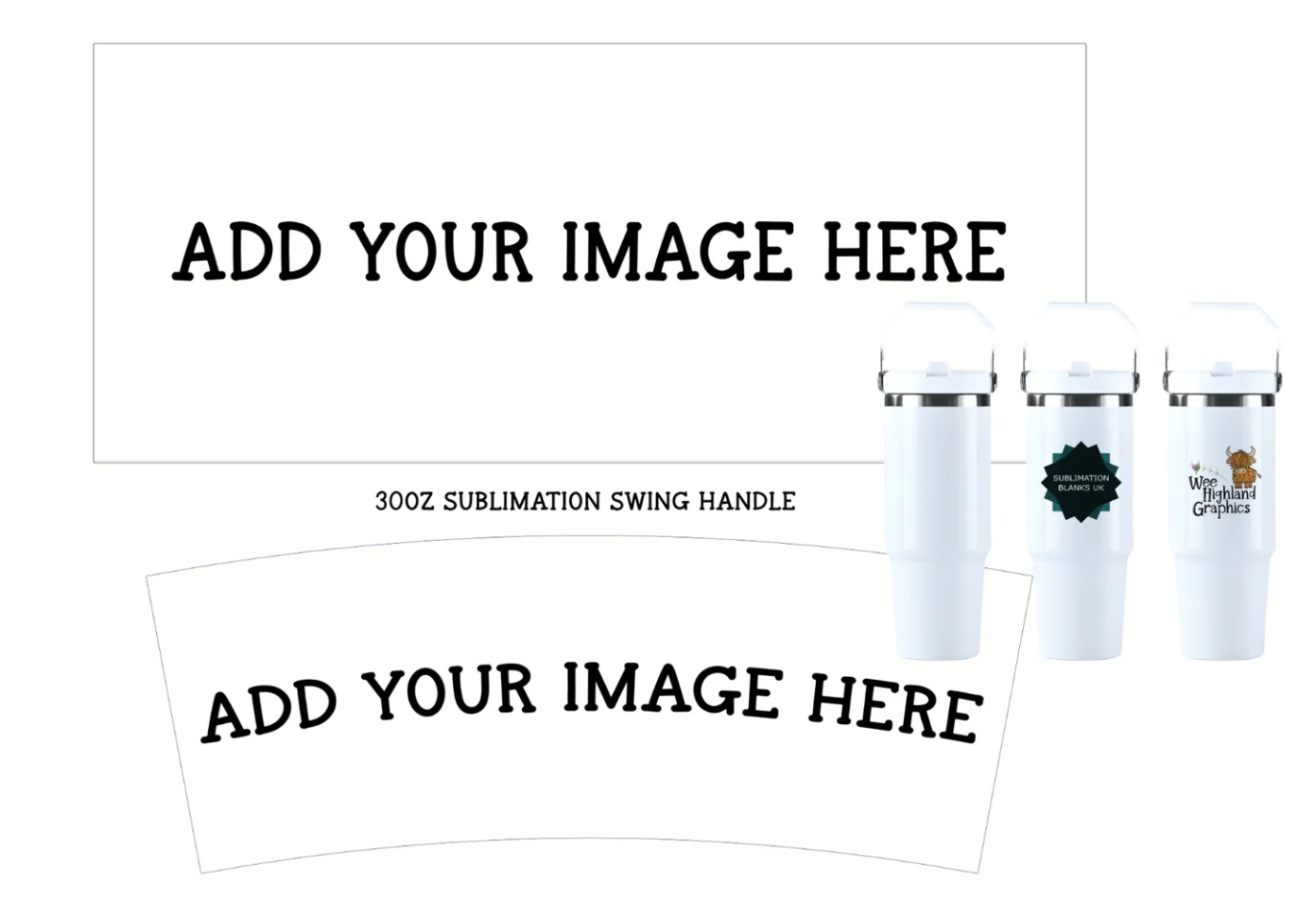 30oz Sublimation Tumbler with Swing Handle and Flip Straw
