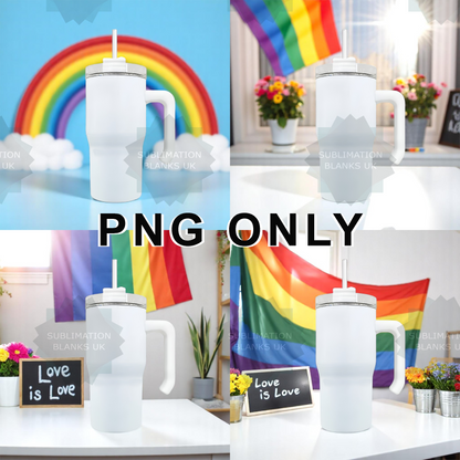 20oz sublimation tumbler with side handle mockup