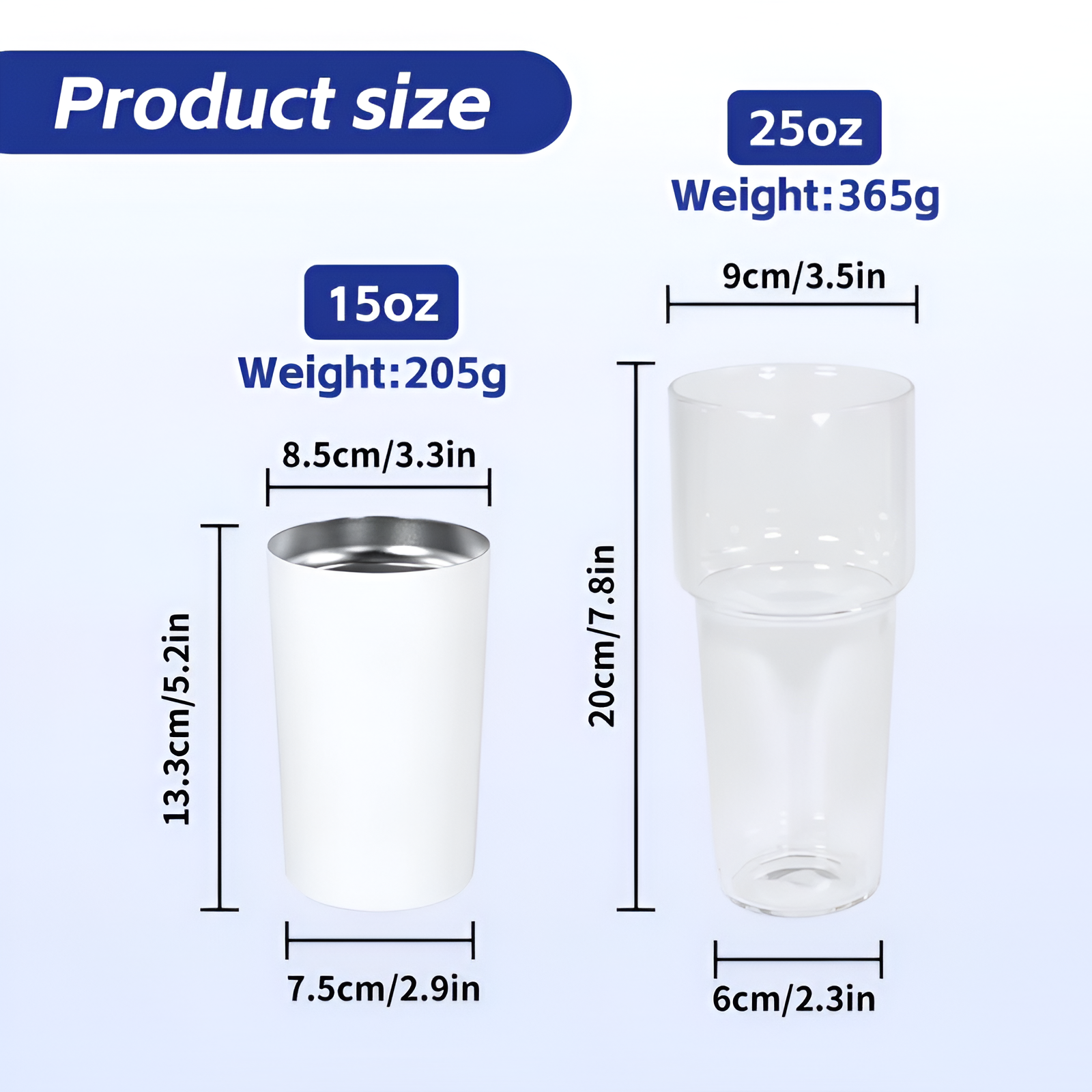 CLEARANCE 2in1 sublimation tumbler with a glass