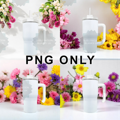 20oz sublimation tumbler with side handle mockup