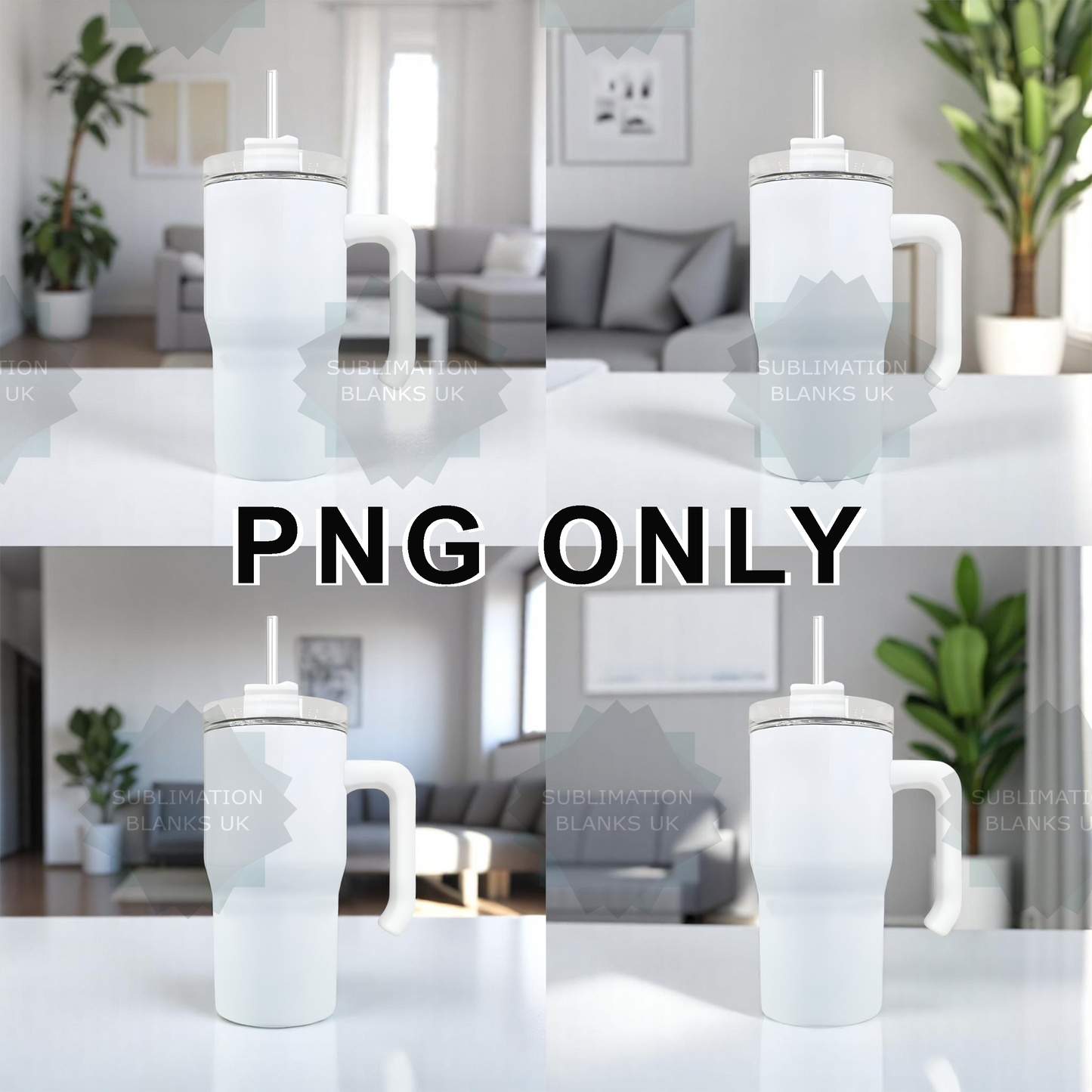 20oz sublimation tumbler with side handle mockup