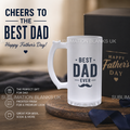 16oz Sublimation Glass 'Trigger' Handle Beer Steins - Frosted - Pack of 2 beer mugs 
