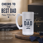16oz Sublimation Glass 'Trigger' Handle Beer Steins - Frosted - Pack of 2 beer mugs 