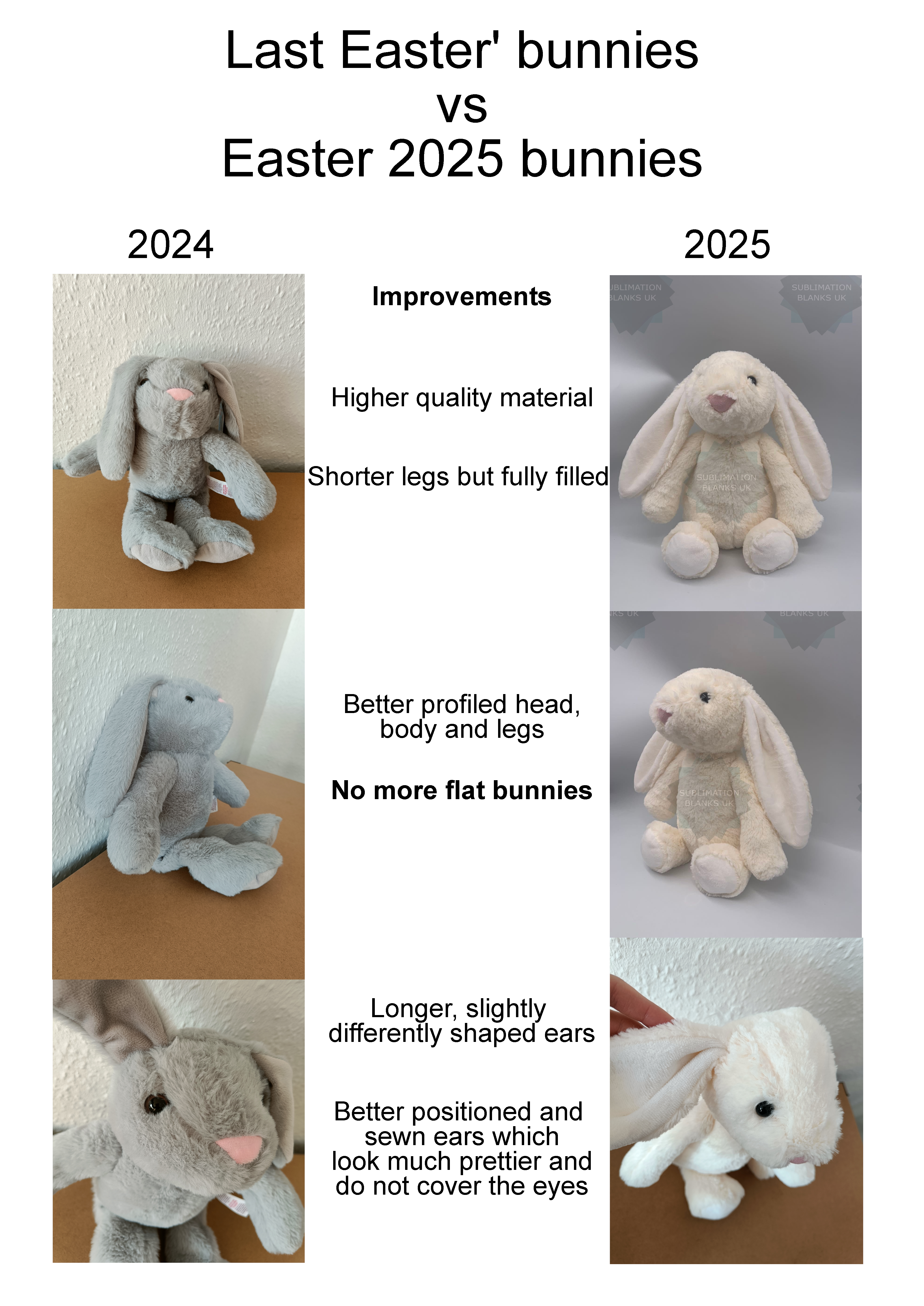 SubiBears® 40cm Sublimation Plush Bunny