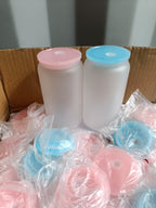 Coloured lids and straws for 16oz cola cans