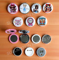 Custom badges, pocket mirrors, bottle openers, foldable mirrors