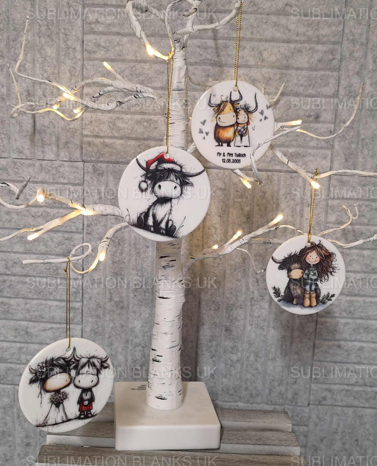 10x Ceramic sublimation ornaments