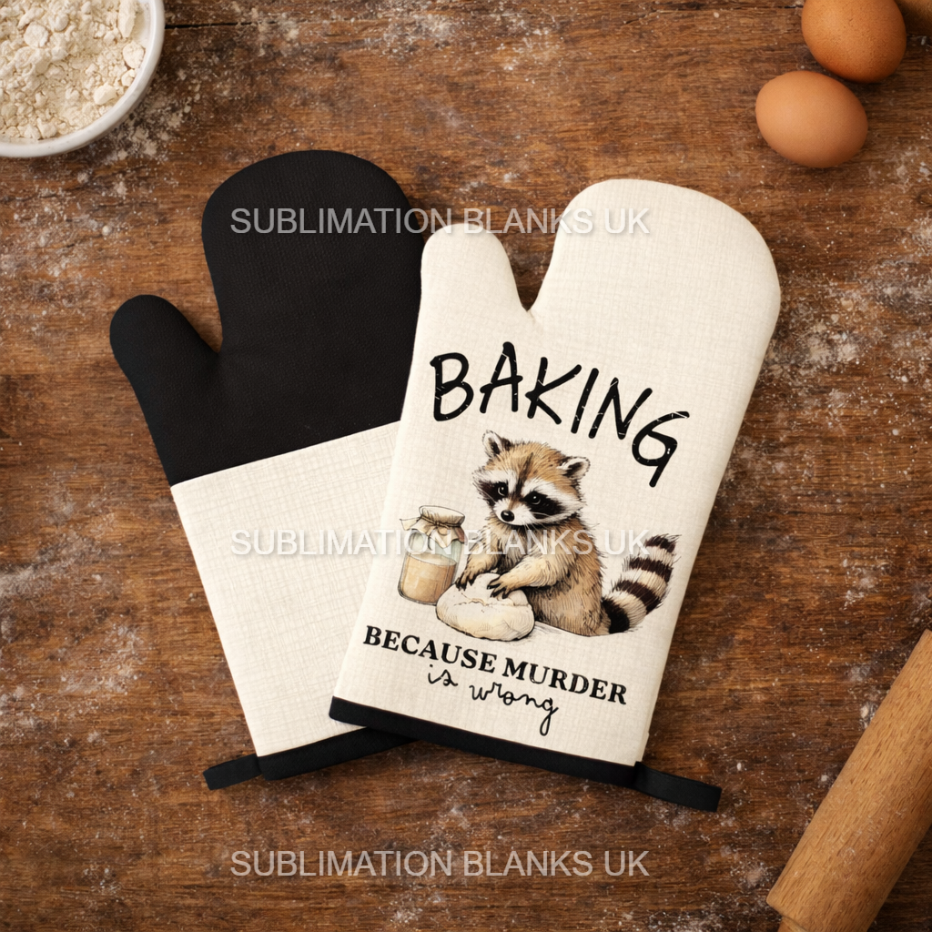 Sublimation Linen Oven Mitts with Silicon (Pair)