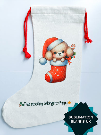 Pack of 10 Linen Sublimation Stocking