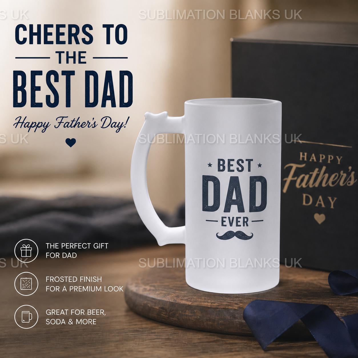 24x 16oz Frosted Sublimation Beer Steins
