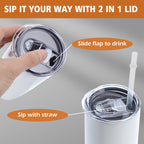 15oz sublimation tumbler - Flat Edge