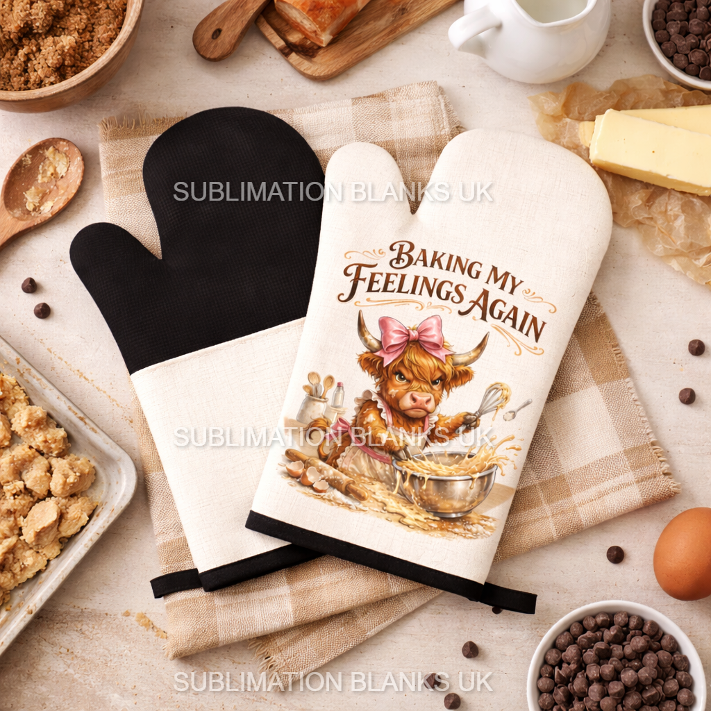 Sublimation Linen Oven Mitts with Silicon (Pair)