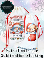 Linen Sublimation Santa Sack