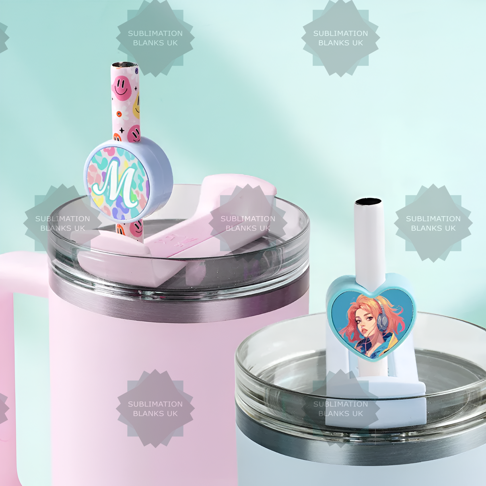 Pack of 10 Sublimation Straw toppers