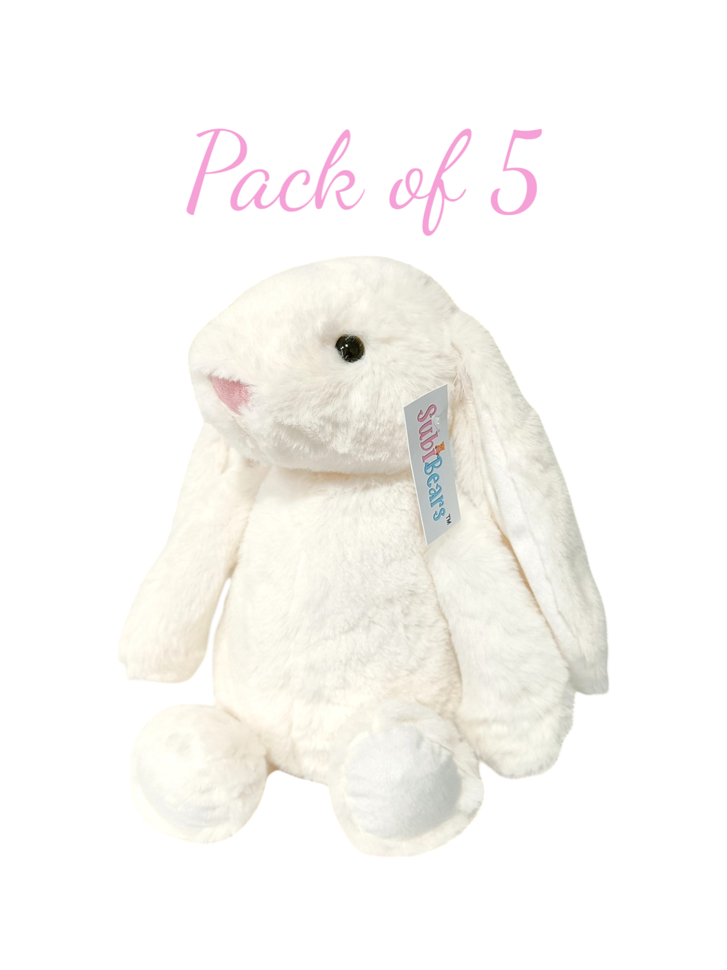 5x SubiBears® 40cm Sublimation Plush Bunny