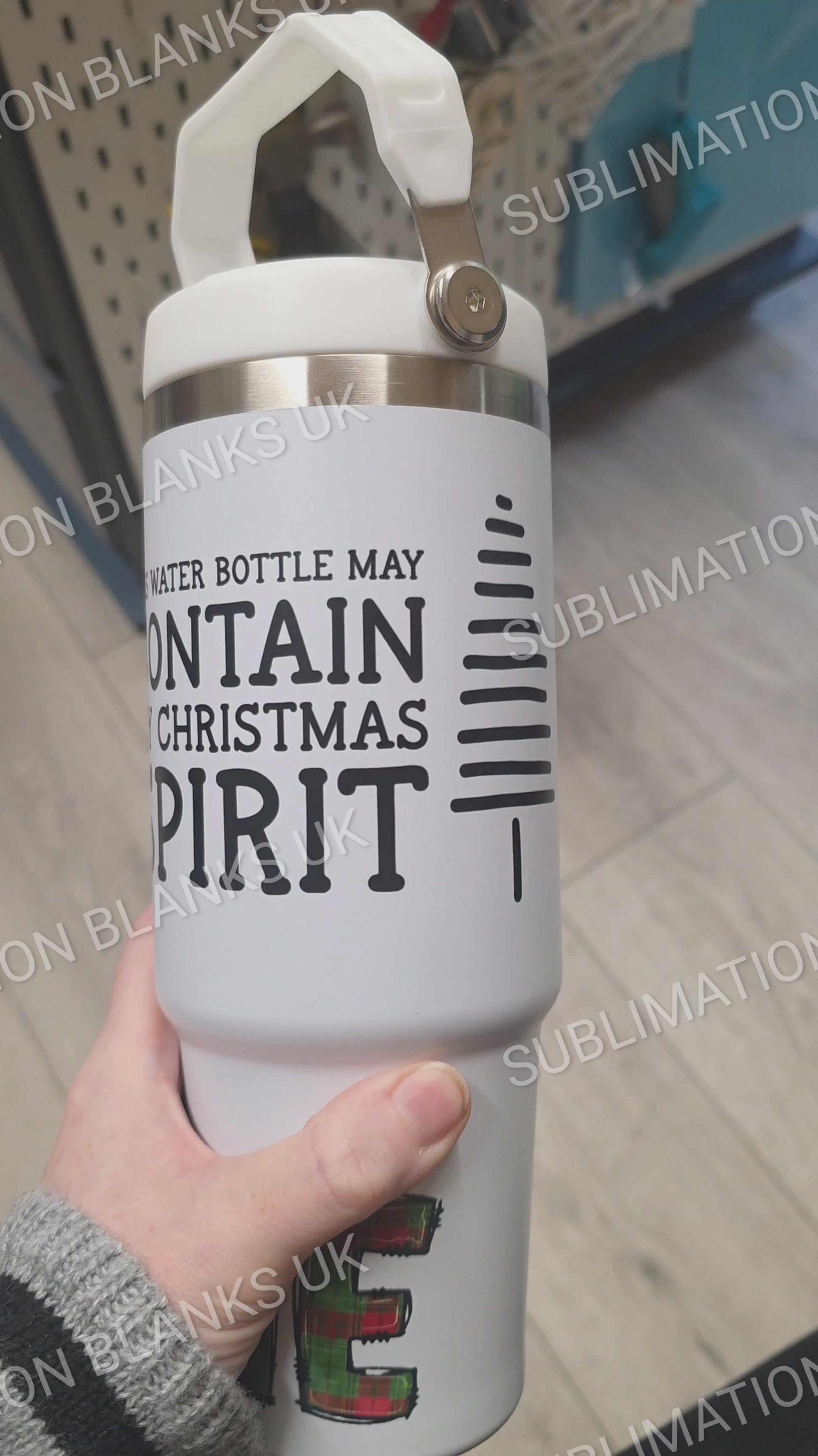 30oz sublimation tumbler with flip straw and swing handle