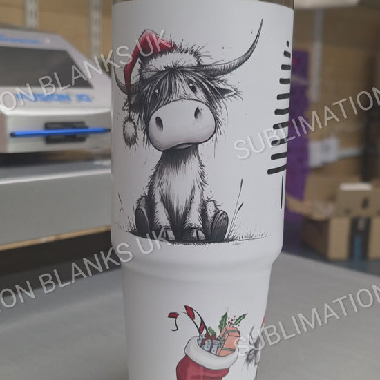 30oz sublimation tumbler with flip straw and swing handle