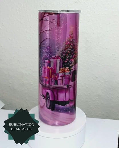 CLEARANCE 20oz mirror-effect sublimation tumblers - holographic shimmer finish
