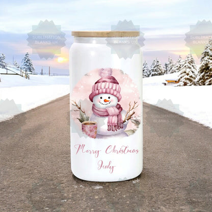 CLEARANCE Pack of 10 - 16oz Sublimation White Shimmer Glass Can