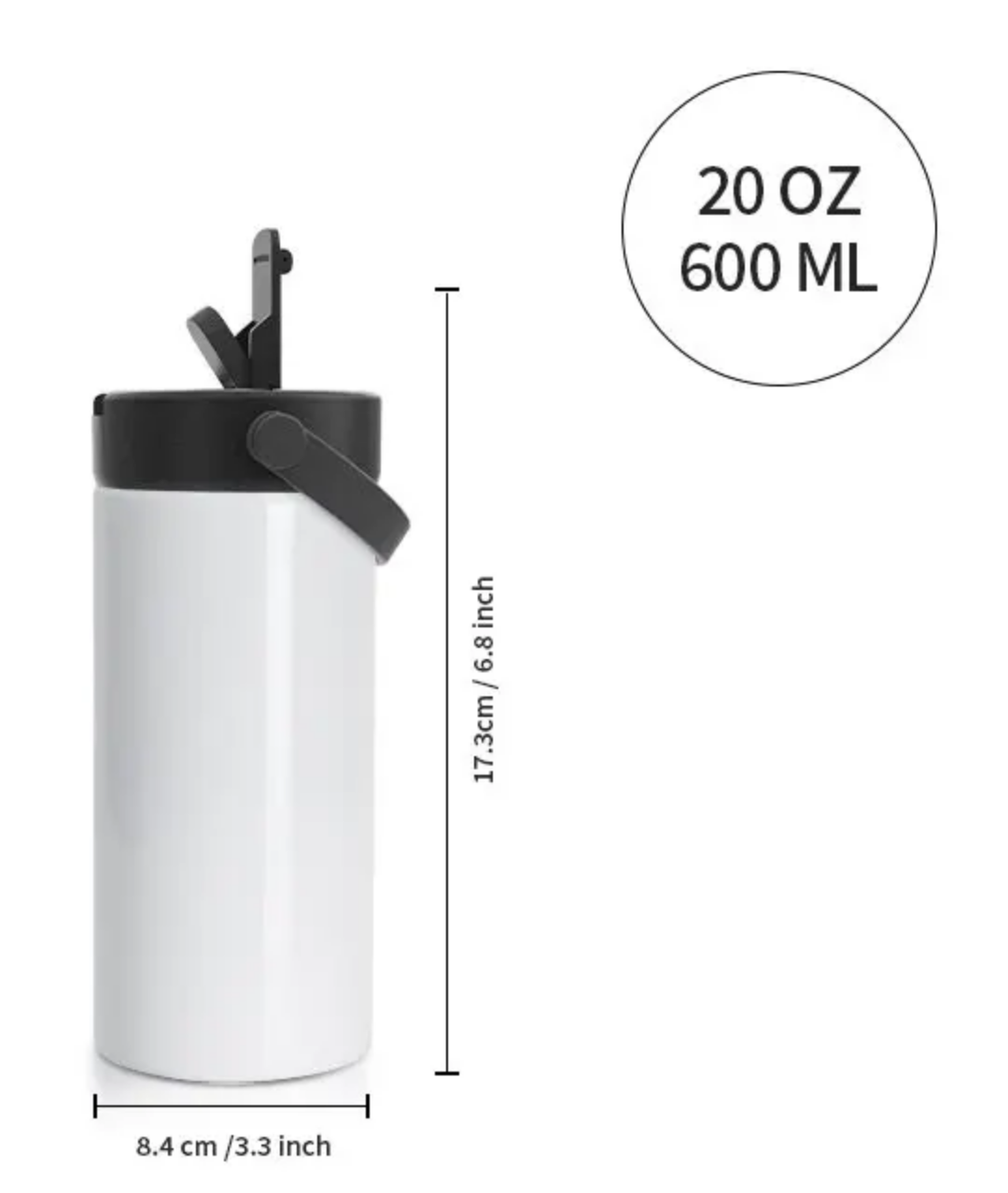 Stainless steel sublimation water bottle, leakproof tumbler