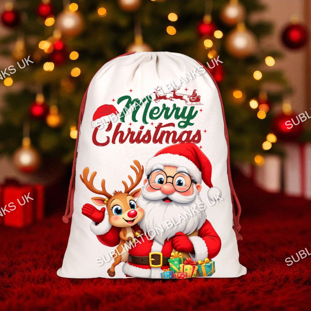 Linen Sublimation Santa Sack